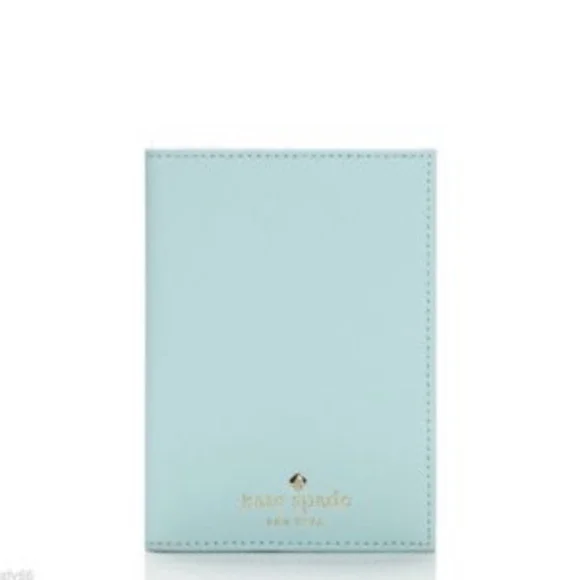 Brand New KATE SPADE Passport Holder VERY RARE!! Light Pale Cy Blue NWT! - Picture 3 of 7